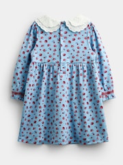 Jojo Maman Bébé Light Blue Roses Print Smocked Dress - Image 2 of 4