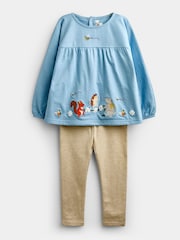 JoJo Maman Bébé Light Blue Woodland Friends Appliqué Tunic & Legging Set - Image 1 of 7