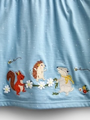 JoJo Maman Bébé Light Blue Woodland Friends Appliqué Tunic & Legging Set - Image 6 of 7