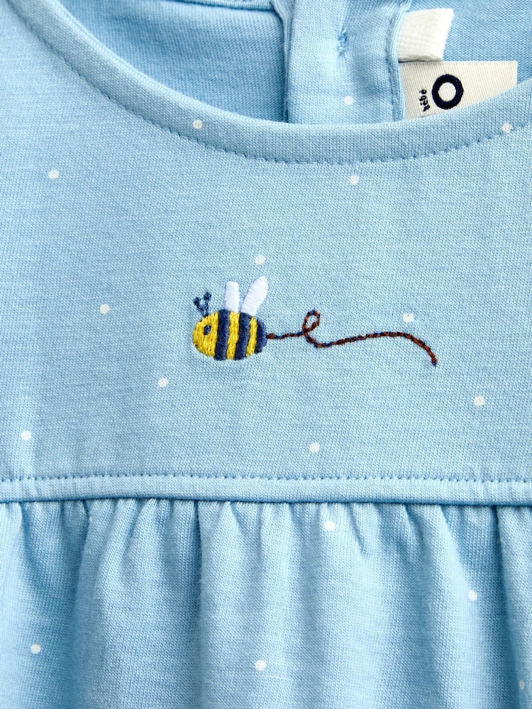 JoJo Maman Bébé Light Blue Woodland Friends Appliqué Tunic & Legging Set - Image 7 of 7