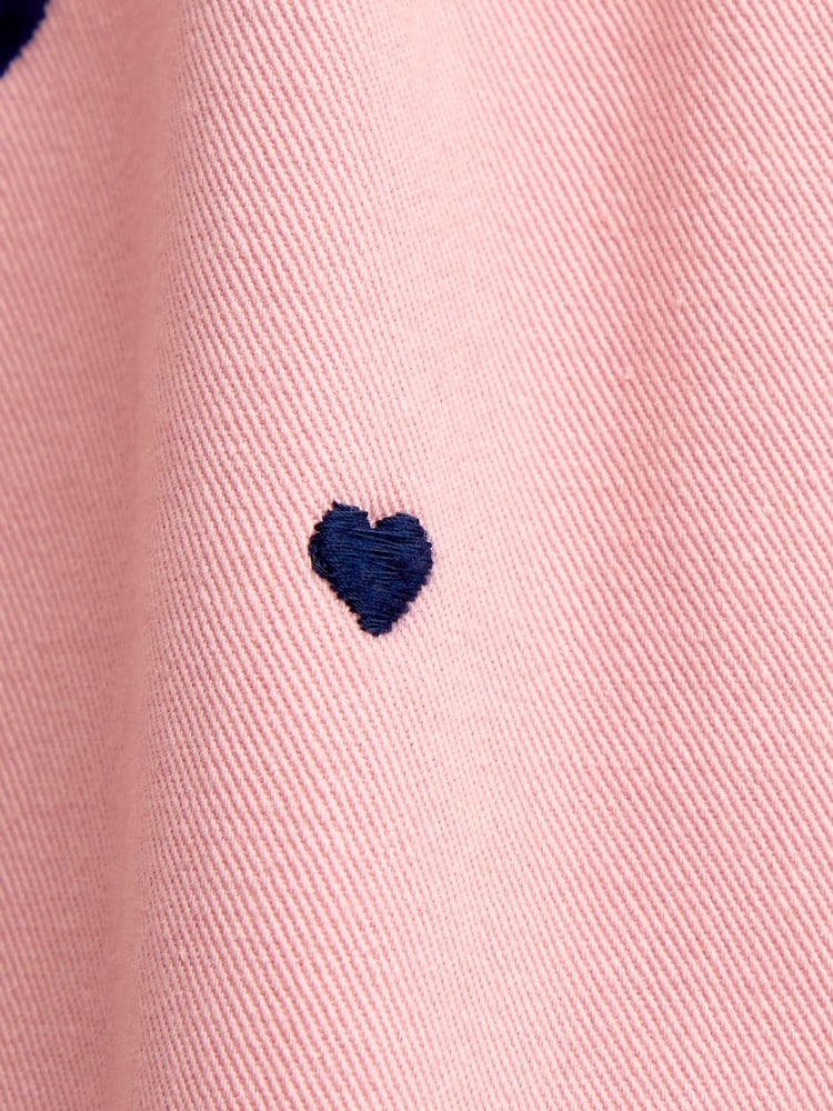 JoJo Maman Bébé Pink Embroidered Twill Trousers - Image 4 of 4 JoJo Maman Bébé Pink Embroidered Twill Trousers - Image 4 of 4
