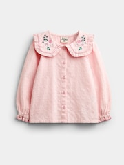 JoJo Maman Bébé Rose Pink Embroidered Collar Blouse - Image 1 of 4