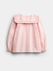 JoJo Maman Bébé Rose Pink Embroidered Collar Blouse - Image 2 of 4