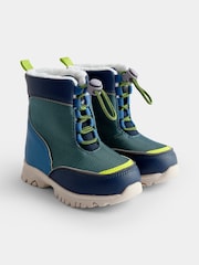 JoJo Maman Bébé Blue Drawstring Cosy Snow Boot - Image 1 of 4