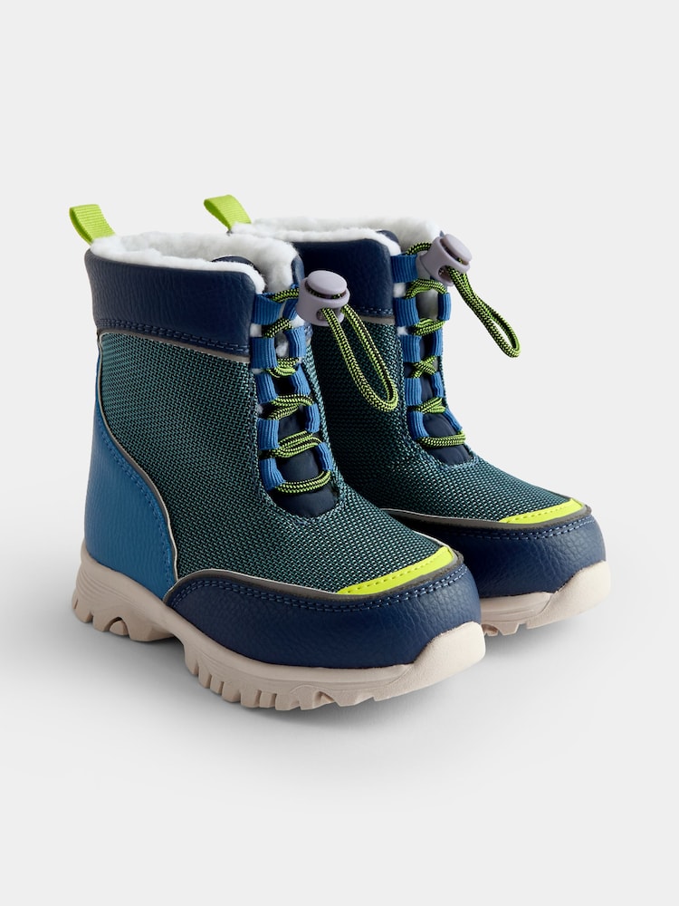 JoJo Maman Bébé Blue Drawstring Cosy Snow Boot - Image 1 of 4