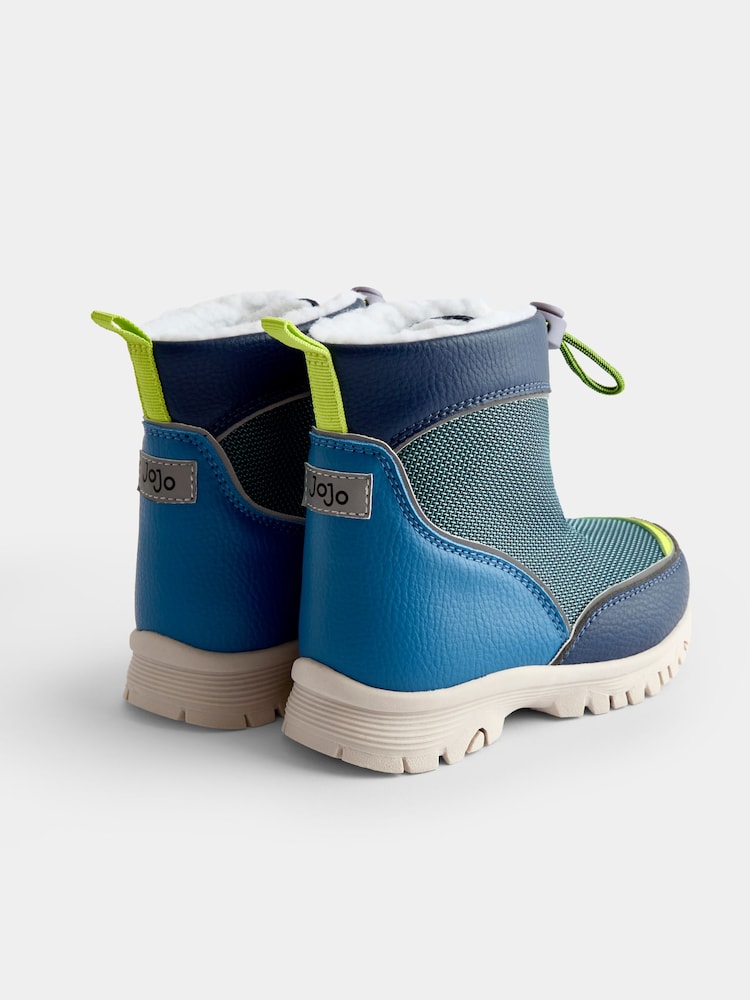 JoJo Maman Bébé Blue Drawstring Cosy Snow Boot - Image 2 of 4
