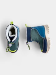 JoJo Maman Bébé Blue Drawstring Cosy Snow Boot - Image 3 of 4
