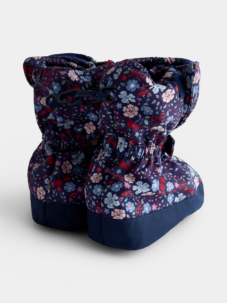 JoJo Maman Bébé Navy Blue Fleece Lined Boots - Image 2 of 4