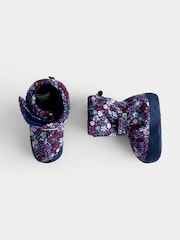 JoJo Maman Bébé Navy Blue Fleece Lined Boots - Image 4 of 4