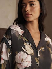 Pyjamas boutonné en Satin modal Fleuri Noir et Blanc B by Ted Baker - Image 3 de 5