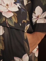 Pyjamas boutonné en Satin modal Fleuri Noir et Blanc B by Ted Baker - Image 4 de 5