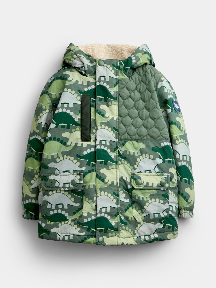 JoJo Maman Bébé Green Dinosaur 4-In-1 Jacket - Image 2 of 9 JoJo Maman Bébé Green Dinosaur 4-In-1 Jacket - Image 2 of 9