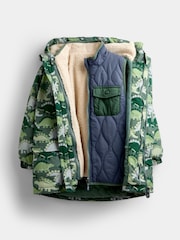 JoJo Maman Bébé Green Dinosaur 4-In-1 Jacket - Image 3 of 9