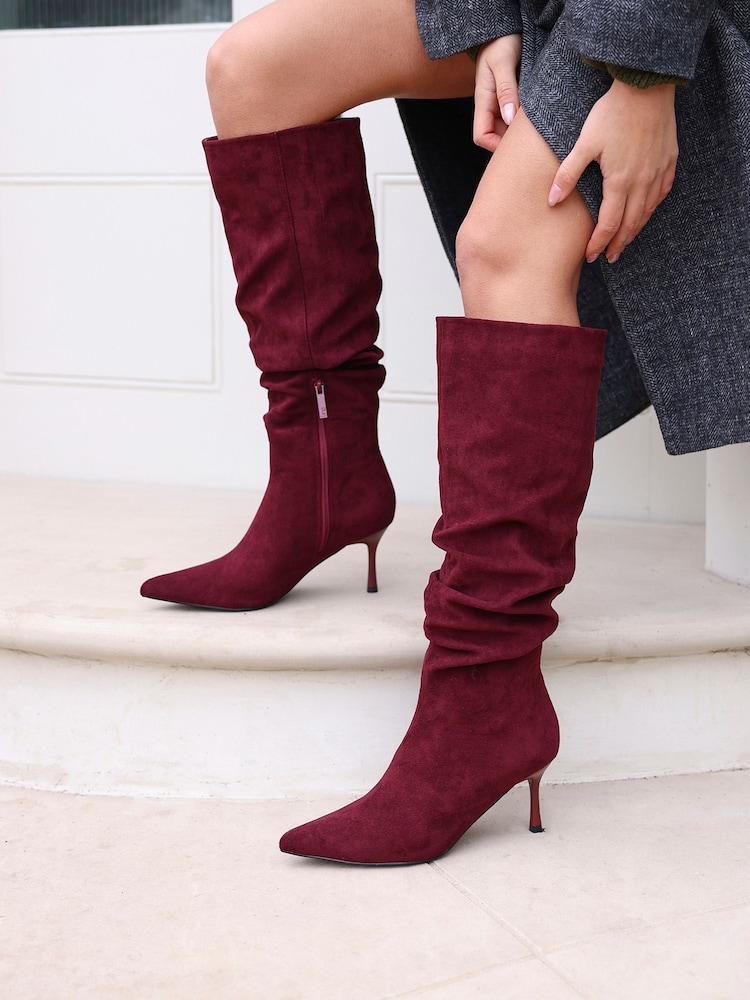 Linzi Rosenna Ruched High Leg Heeled Boots - תמונה 1 מתוך 5