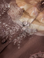 B by Ted Baker Berry Floral Modal Satin Button Through Pyjamas Set - Image 7 of 8
