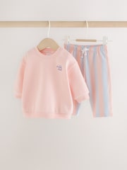 Pink Milk Club Baby Sweat Top And Wide Leg Joggers Set 2 Piece (0mths-2yrs) - Image 5 of 17