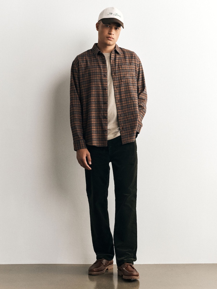 Khaki Straight Fit Corduroy Trousers - Image 1 of 8