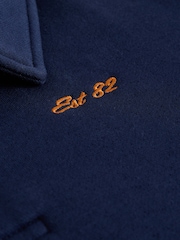 Navy Oversized Collar Popper Neck Sweatshirt (3-16yrs) - Image 3 of 4