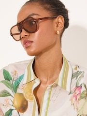 Lipsy Rounded Aviator Sunglasses - Bild 1 von 3