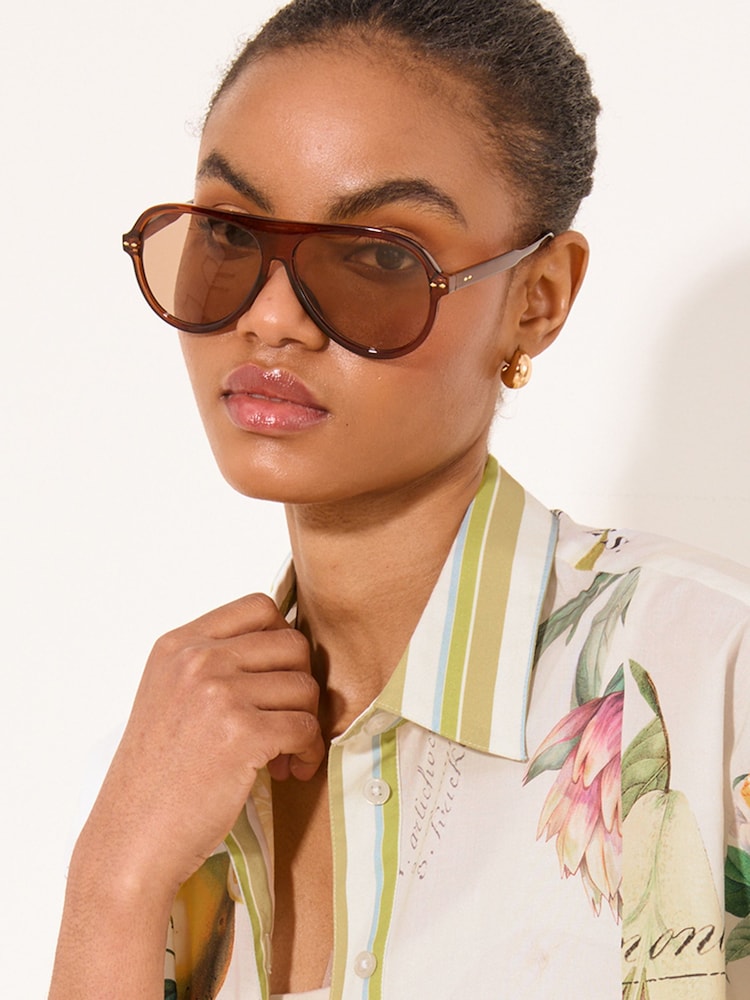 Lipsy Rounded Aviator Sunglasses - Bild 3 von 3