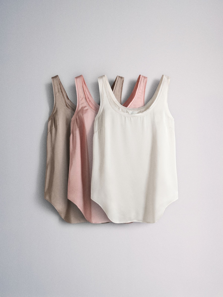 The Set 3 Pack Satin Vests - 13şəkildən 2 şəkil