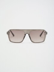 Friends Like These Brown Square Aviator Sunglasses - Image 4 of 6