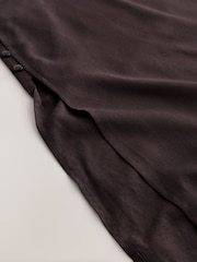 Chocolate Brown Longline Cami Top with Linen - Image 7 of 7