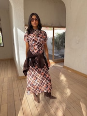 Never Fully Dressed Check Floral Lottie Skirt - Imaginea 1 din 7