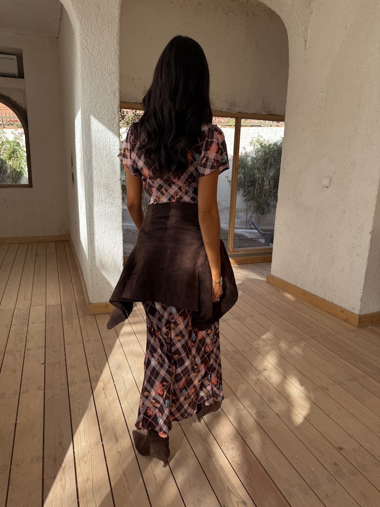 Never Fully Dressed Check Floral Lottie Skirt - Imaginea 2 din 7