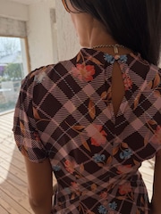 Never Fully Dressed Check Floral Lottie Skirt - Imaginea 3 din 7