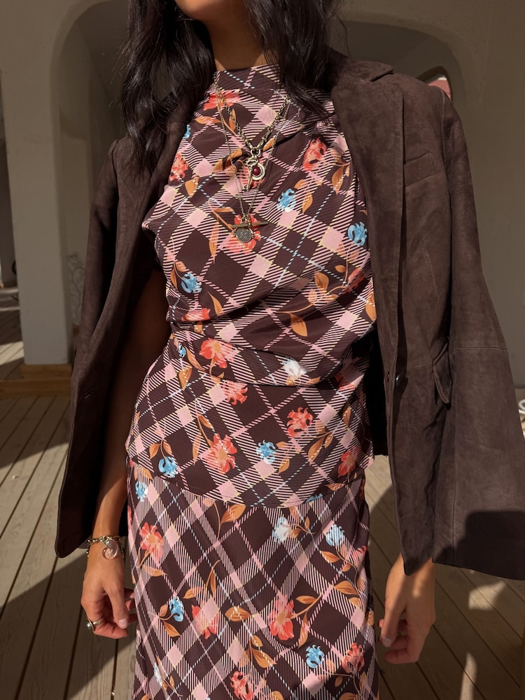 Never Fully Dressed Check Floral Lottie Skirt - Imaginea 7 din 7