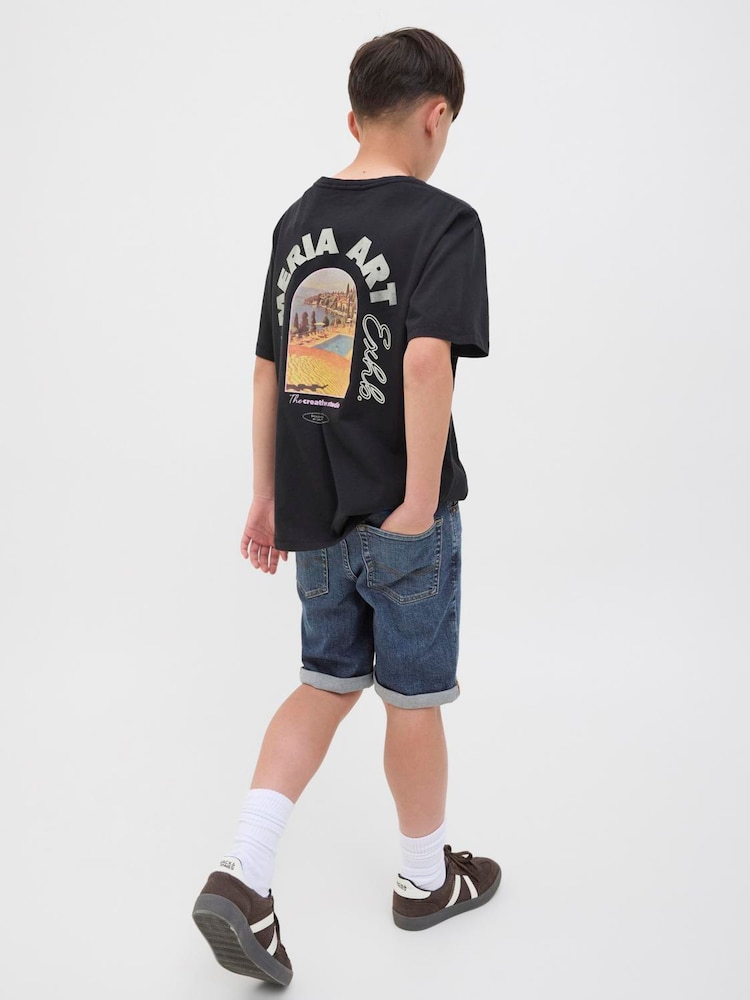 JACK & JONES Junior Dark Blue Regular Fit Rick Denim Shorts - Image 2 of 5