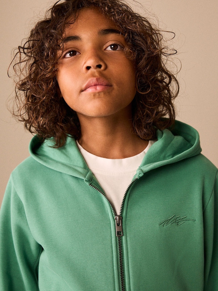 Green NEXT Regular Fit Zip Through Hoodie (3-16yrs) - Image 5 of 5