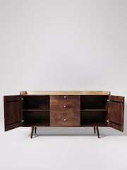 Swoon Mid Brown Fresco Wooden Wide Two Door Three-Drawer Sideboard - Image 3 of 5