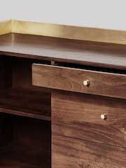 Swoon Mid Brown Fresco Wooden Wide Two Door Three-Drawer Sideboard - Image 4 of 5