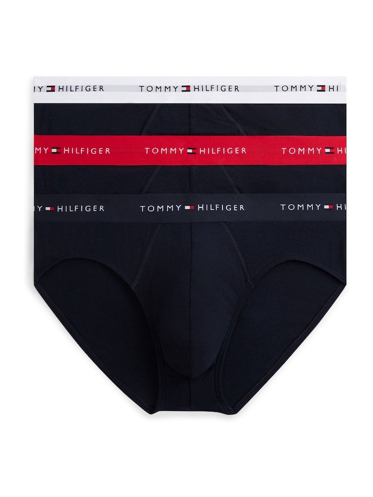Tommy Hilfiger Black Cotton Stretch Briefs 3 Pack - Image 1 of 6 Tommy Hilfiger Black Cotton Stretch Briefs 3 Pack - Image 1 of 6