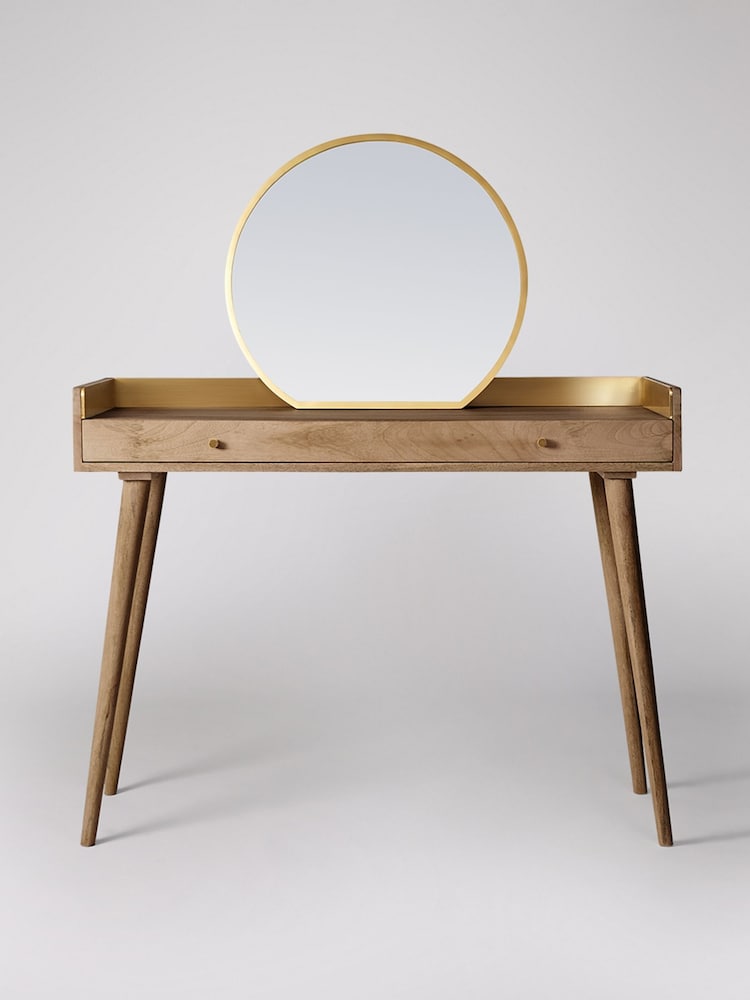 Swoon Light Brown Fresco Mango Wood One-Drawer Dressing Table - Image 1 of 4