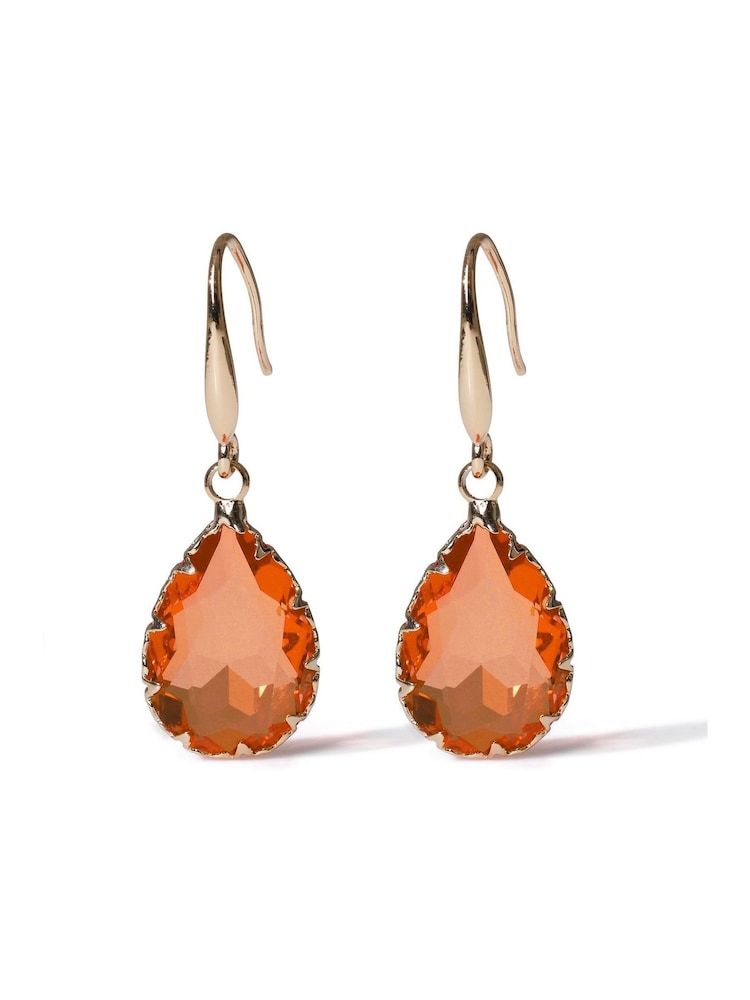 Aela Orange Stone Drop Earrings - Image 1 of 2