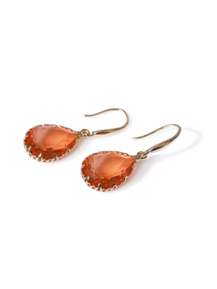 Aela Orange Stone Drop Earrings - Image 2 of 2