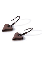 Aela Mini Heart Drop Brown Earrings - Image 2 of 2