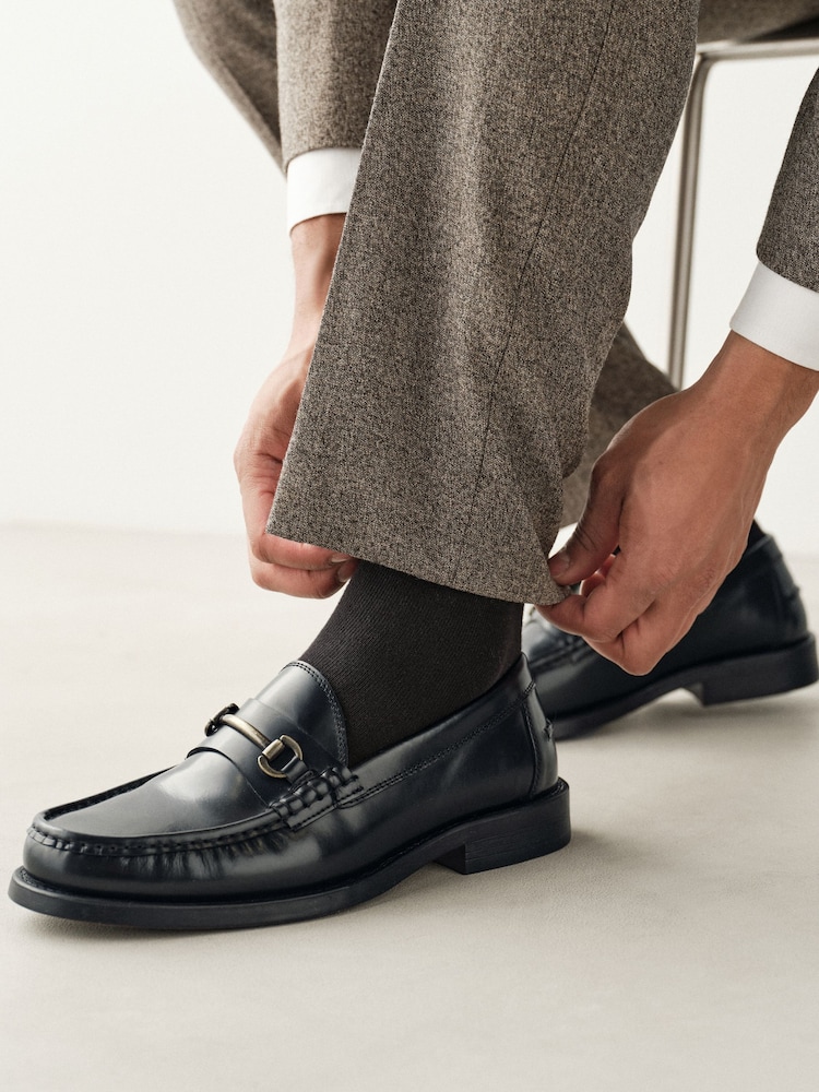 Black Box Leather Snaffle Loafers - Image 1 of 7 Black Box Leather Snaffle Loafers - Image 1 of 7