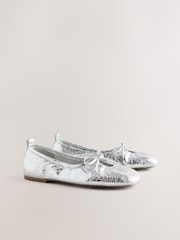 Silver Forever Comfort® Tie Up Ballet Shoes - Image 2 of 5