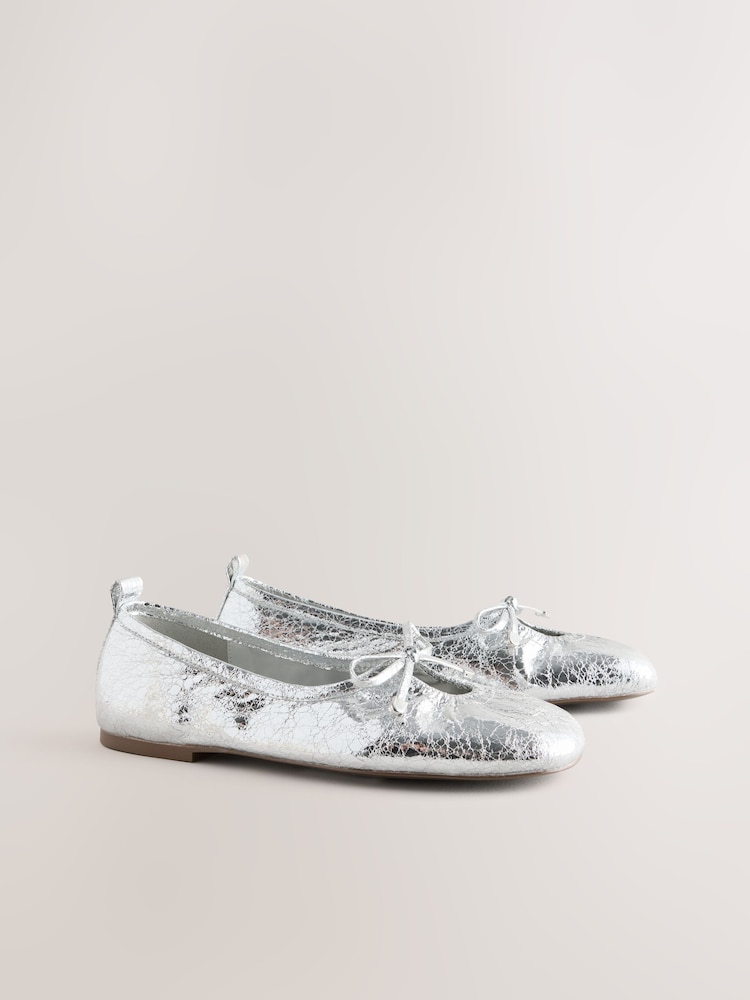 Silver Forever Comfort® Tie Up Ballet Shoes - Image 2 of 5