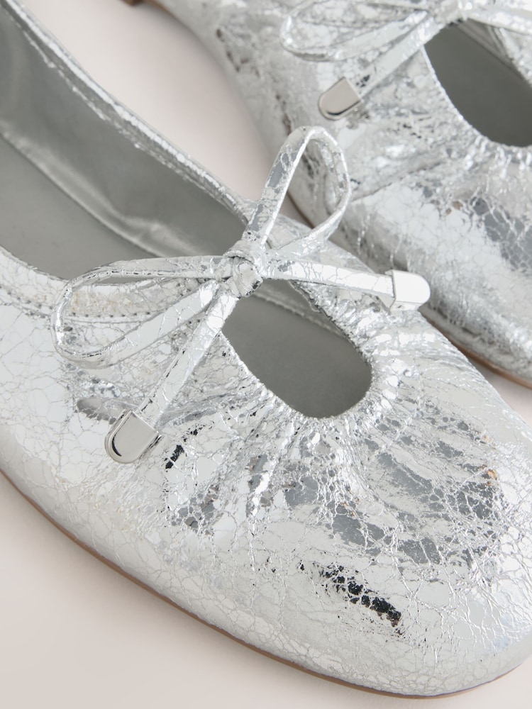 Silver Forever Comfort® Tie Up Ballet Shoes - Image 5 of 5
