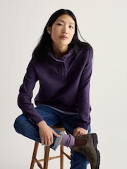 Seasalt Cornwall Purple Last Boat Sweatshirt - Image 1 of 5