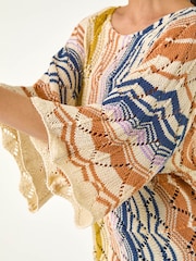 Roman Natural Petite Pointelle Knit Top - Image 6 of 6