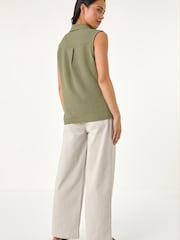 Roman Green Petite Sleeveless Blouse - Image 3 of 5