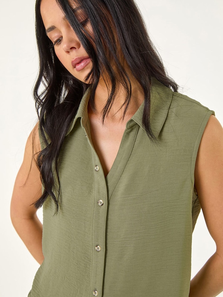 Roman Green Petite Sleeveless Blouse - Image 5 of 5