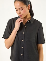 Roman Black Petite Button Up Pocket Shirt - Image 4 of 5