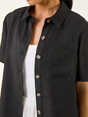 Roman Black Petite Button Up Pocket Shirt - Image 5 of 5